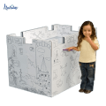 Corrugated Paper Foldable Kids Playhouse For Sales,DIY Design Outdoor Large Kids Paper Playhouse